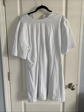 Abercrombie & Fitch White Short Sleeve Cotton Blend Dress with Lining. SZ XL